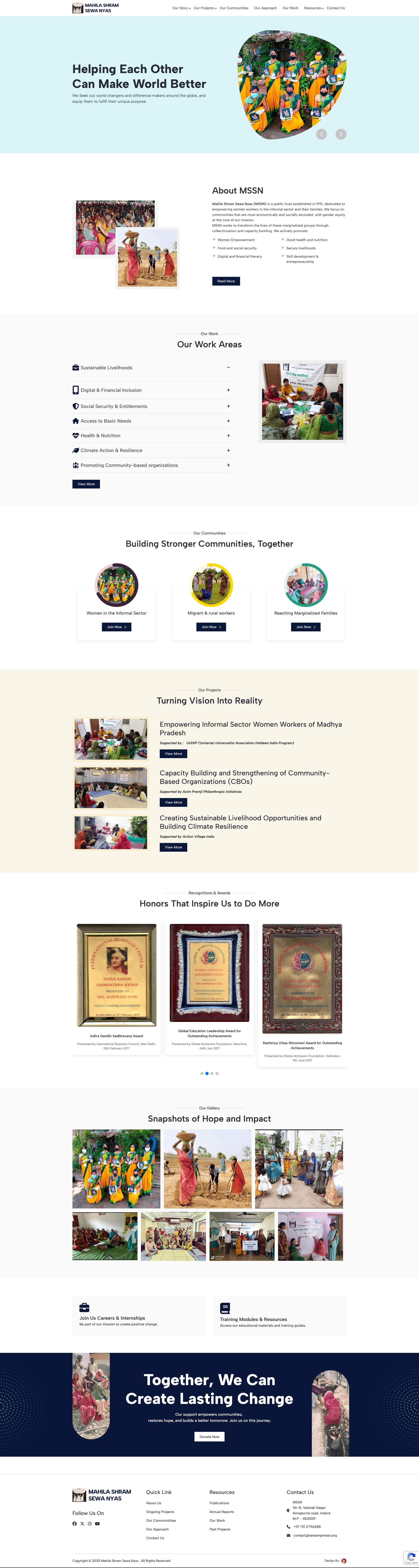 MAHILA SHRAM SEWA NYAS (MSSN)